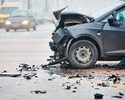 Car crash accident on street
